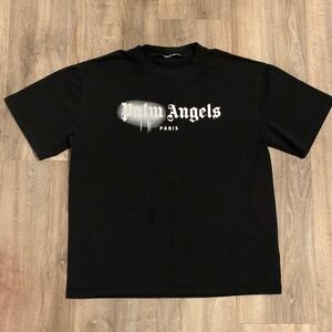 Palm Angels Black and White Short Sleeve Tee